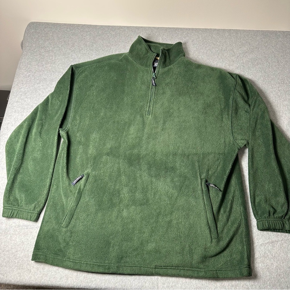Ivy Crew Mens‎ Forest Green Quarter Zip Fleece Pullover Jacket Size M